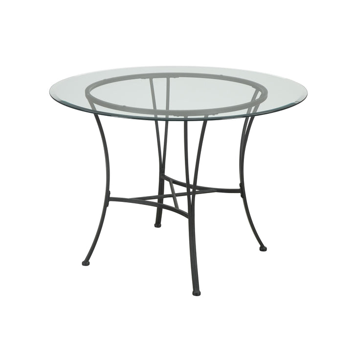 Traditional Glass Top Metal 5-Piece Dinette - Black / Beige