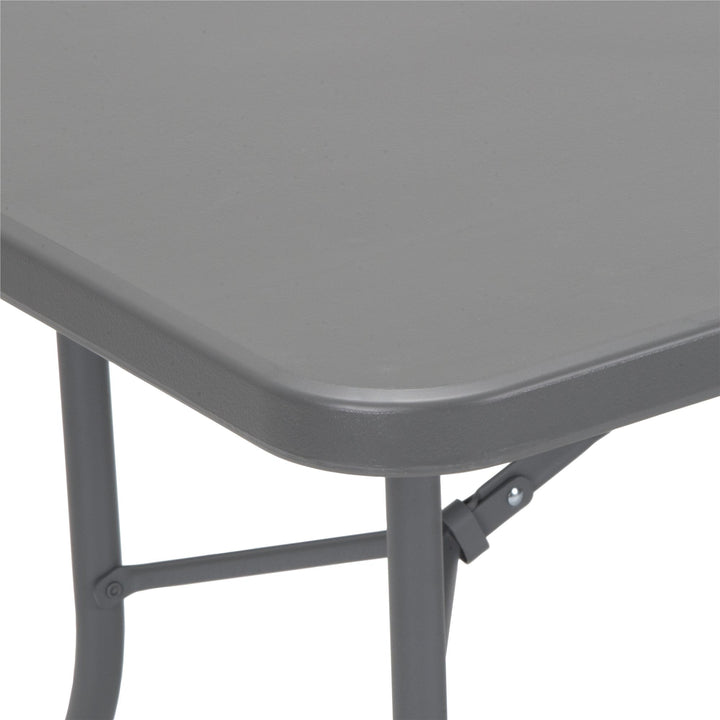 6 ft Fold-in-Half Banquet Folding Table with Handle - Gray - 6’ FIH