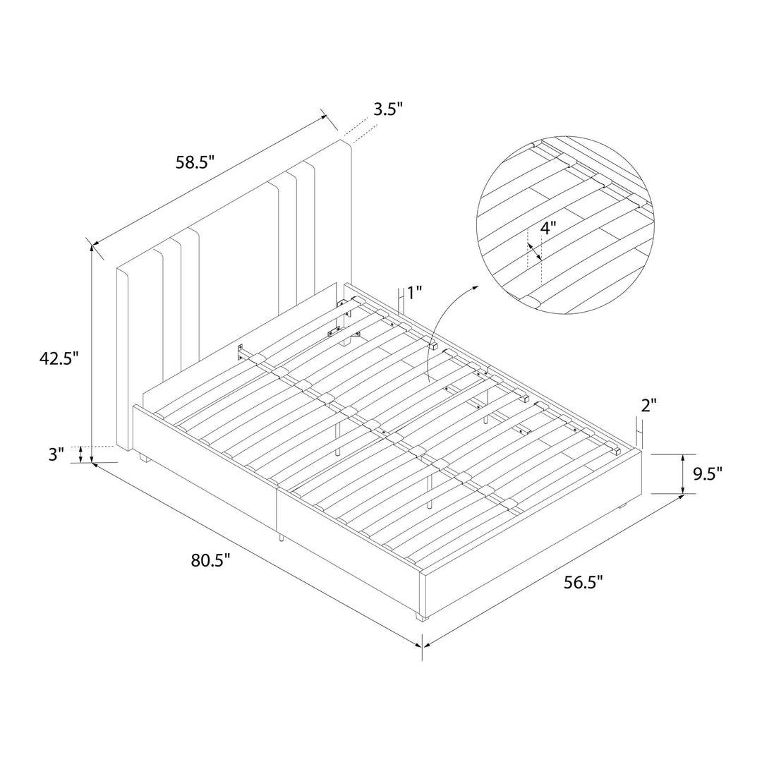 Wynn Upholstered Bed - Light Gray - Full