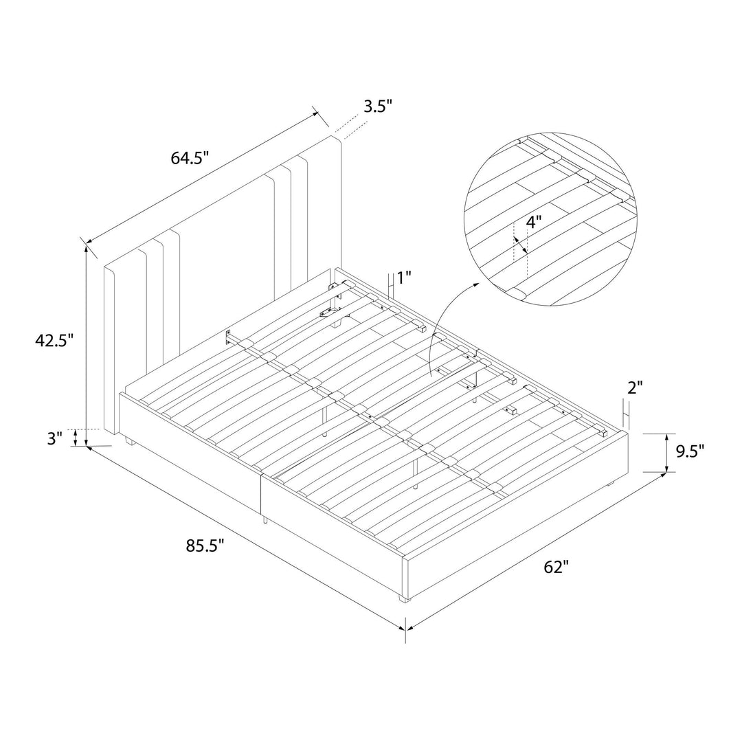 Wynn Upholstered Bed - Light Gray - Queen