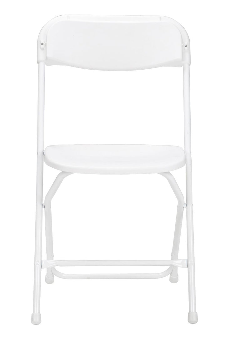 Plastic and Compact Folding Stacking Chairs, Set of 8 - White - 8-Pack