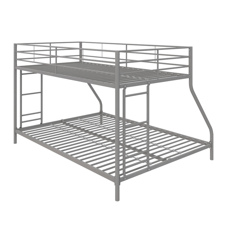 Small Space Junior Twin over Full Metal Bunk Bed - Silver - Twin-Over-Full