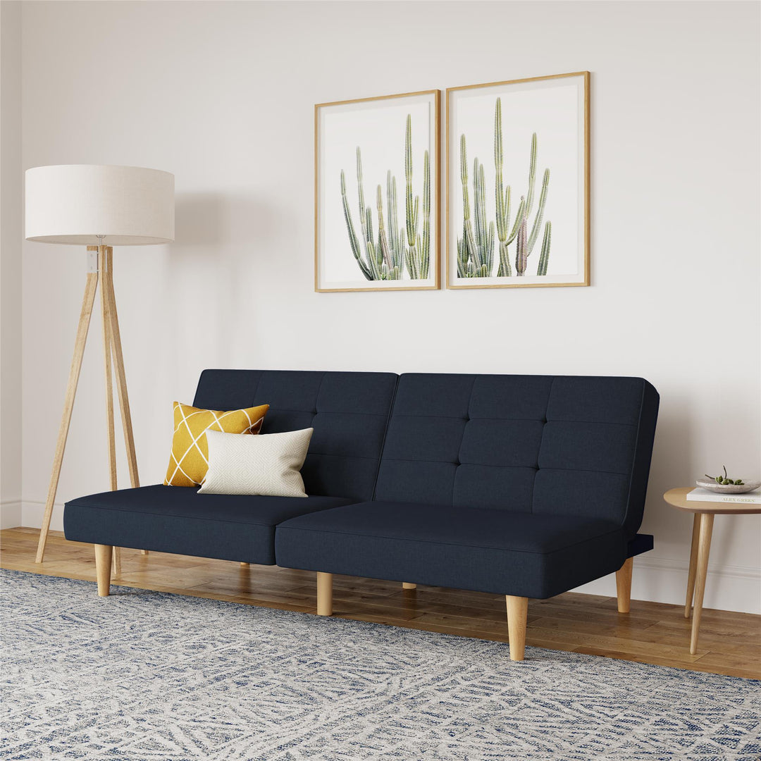 Bowie Upholstered Futon - Blue