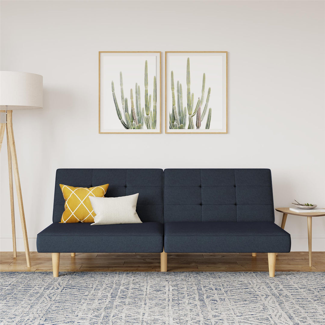 Bowie Upholstered Futon - Blue