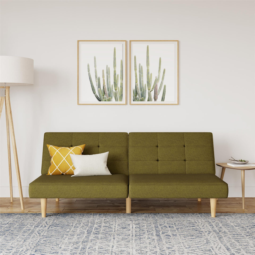 Bowie Upholstered Futon - Green