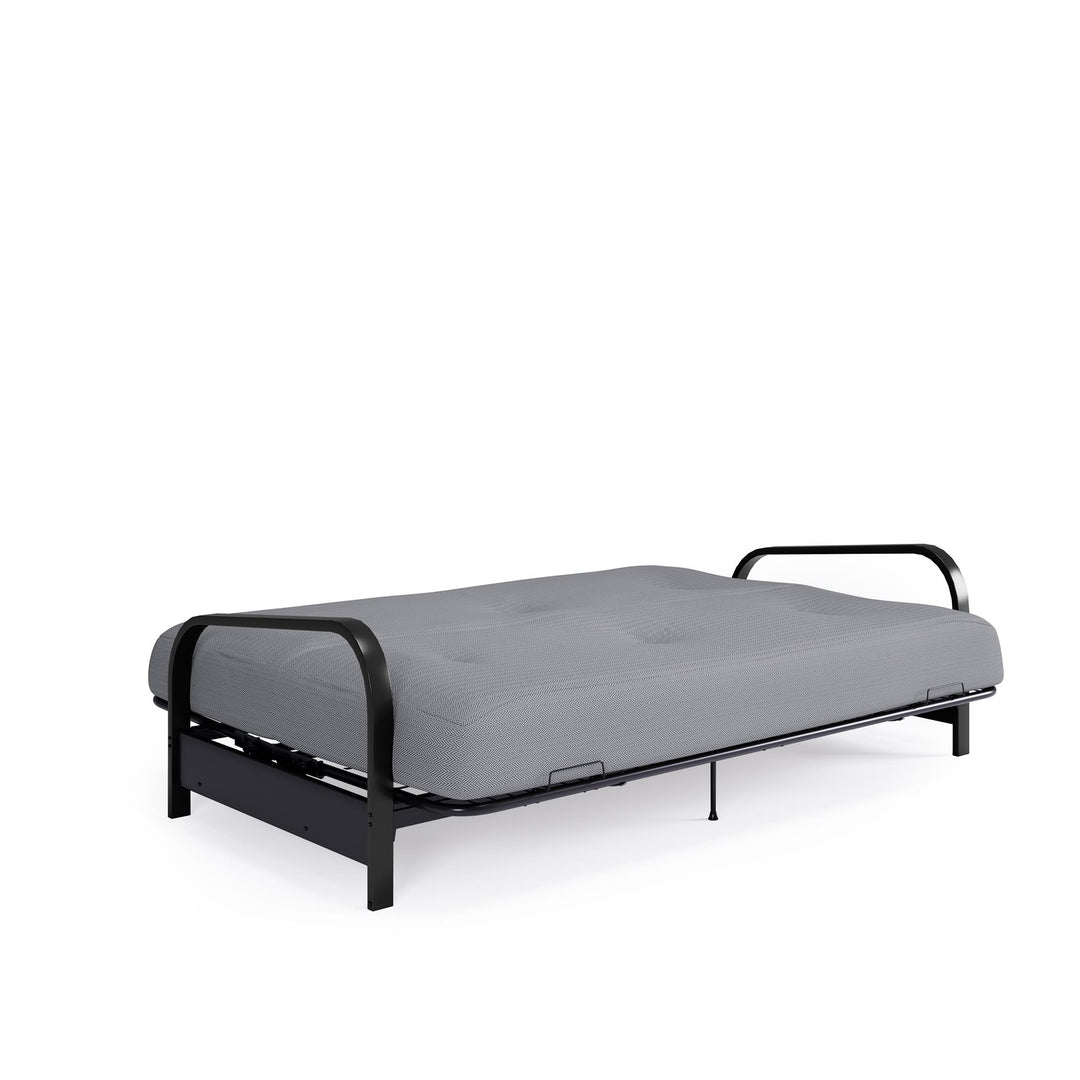 Cleo Black Metal Arm Full Size Futon Frame - Herringbone - Full