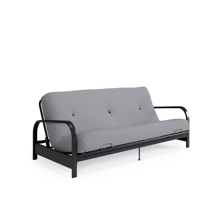 Cleo Black Metal Arm Full Size Futon Frame - Herringbone - Full