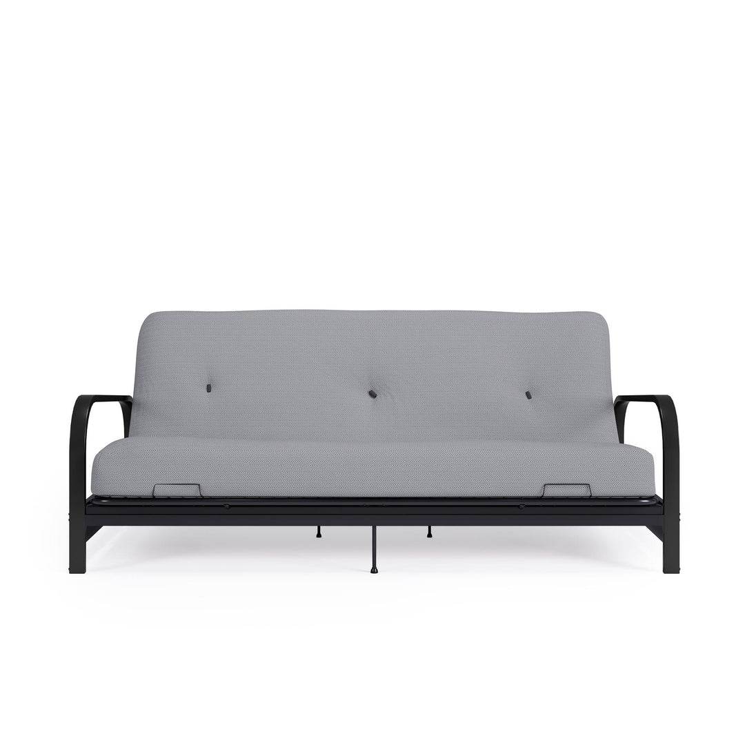 Cleo Black Metal Arm Full Size Futon Frame - Herringbone - Full