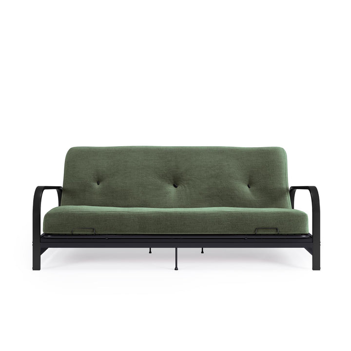 Cleo Black Metal Arm Full Size Futon Frame - Green - Full