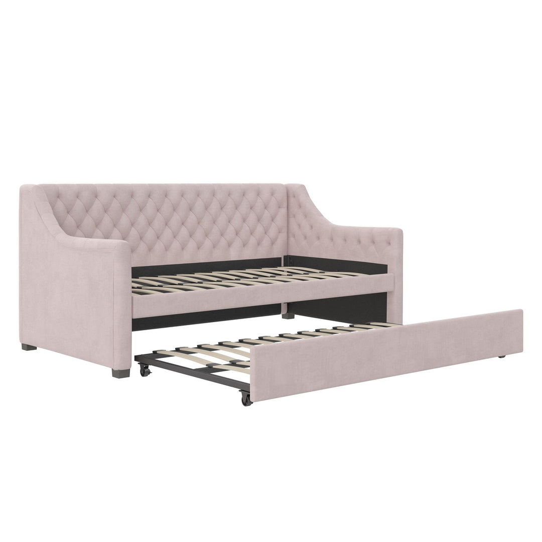 Monarch Hill Ambrosia Upholstered Daybed and Trundle Set - Pale Pink - Twin