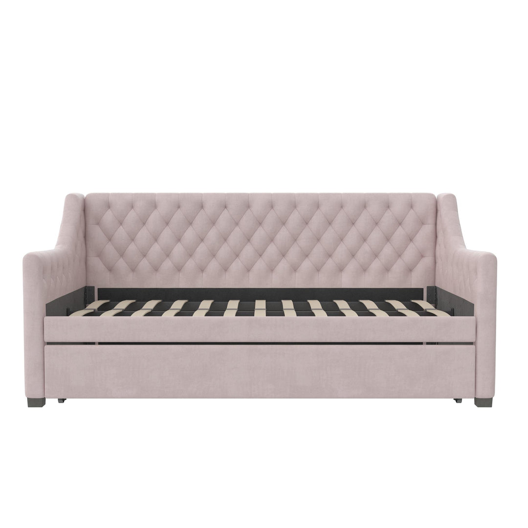 Monarch Hill Ambrosia Upholstered Daybed and Trundle Set - Pale Pink - Twin