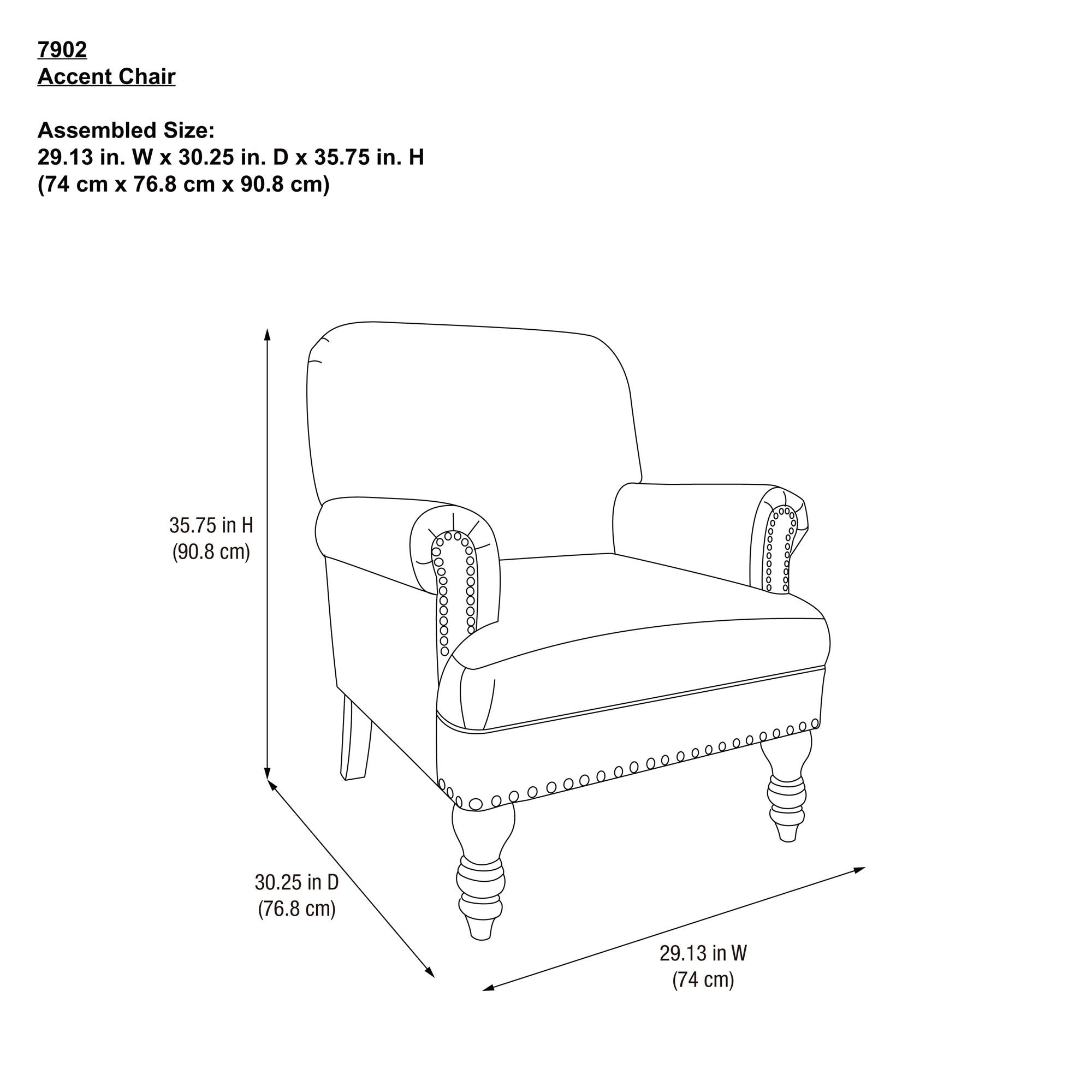 Accent best sale chair size