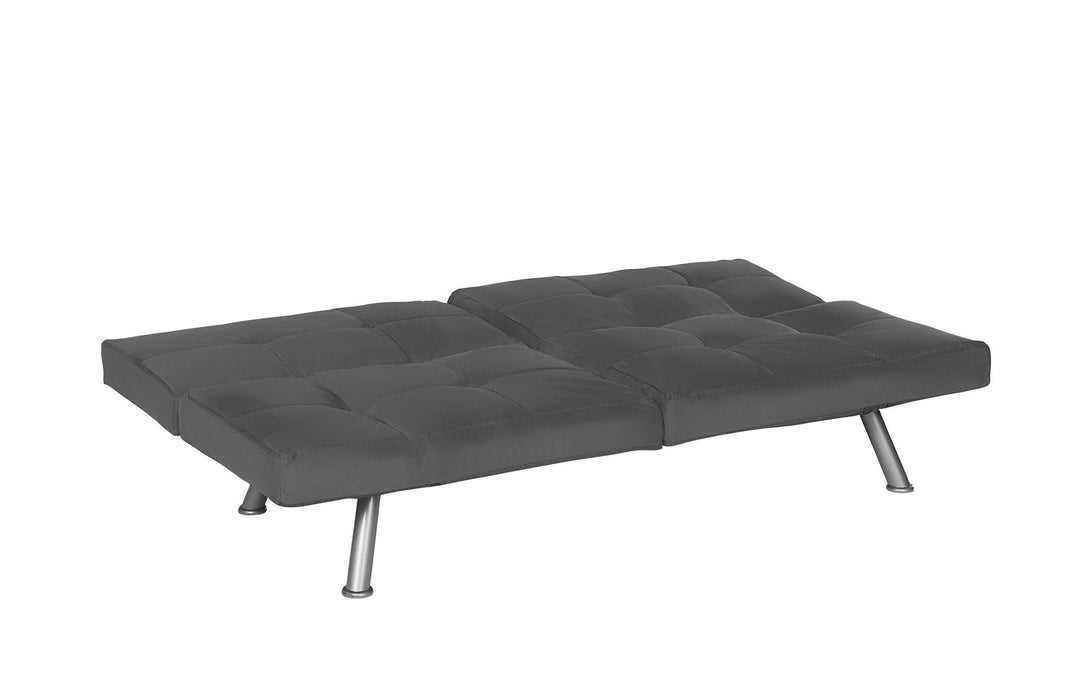 Contempo Split-Back Upholstered Futon with Multiple Reclining Positions - Gray