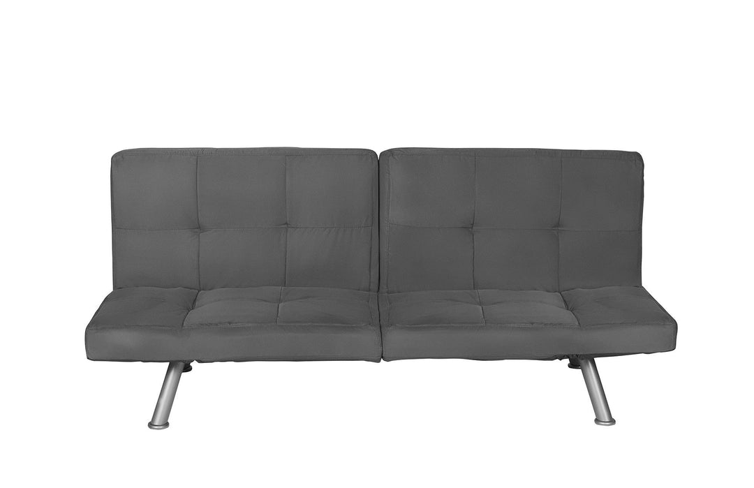 Contempo Split-Back Upholstered Futon with Multiple Reclining Positions - Gray