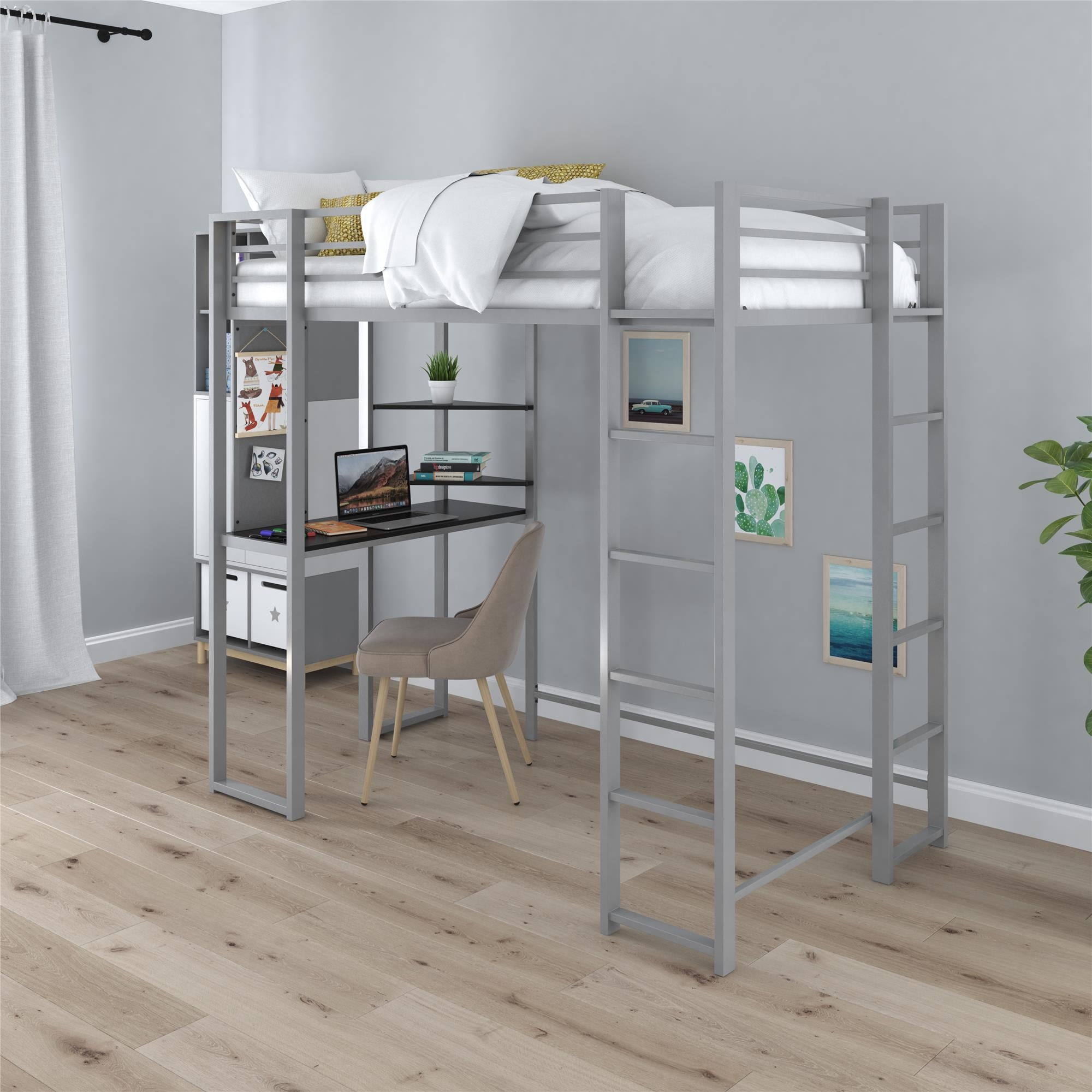 Dhp metal loft bed fashion desk