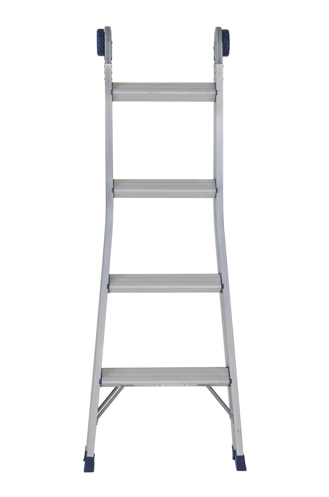 2 in 1 Step and Extension Ladder with 300 lb Weight Capacity - Silver Metallic