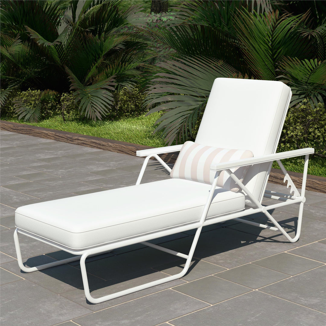 Connie Outdoor Chaise Lounge - White