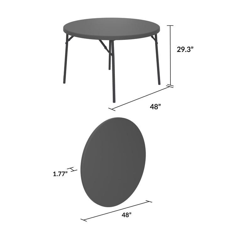 48 Inch Commercial Round Blow Mold Folding Table - Gray - 1-Pack