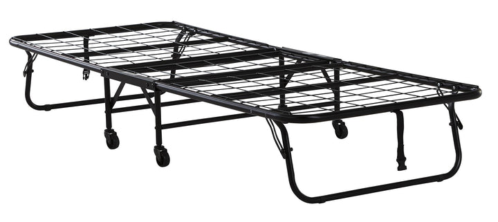 Barry Folding Cot Guest Bed with 4 Inch Mattress - Black - Twin