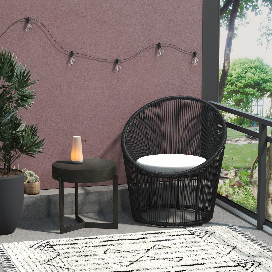 Taura Resin Rope Lounge Chair - Light Gray