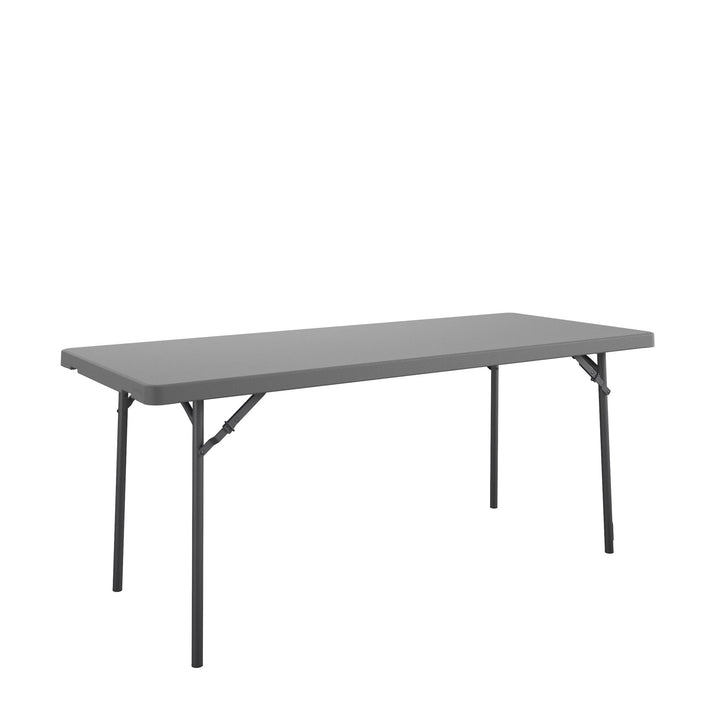 5 foot Commercial Blow Mold Folding Table - Gray - 1-Pack