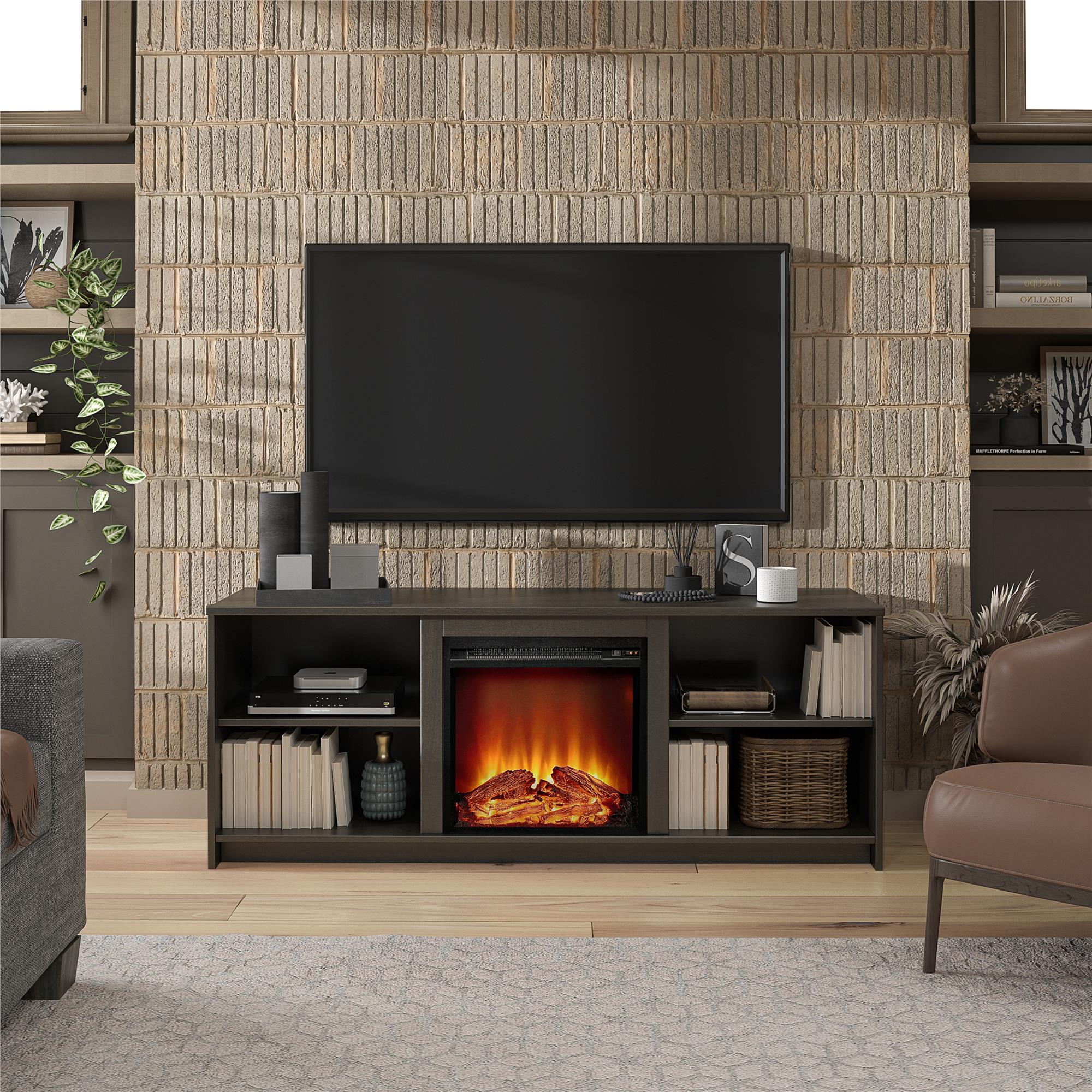 65 inch tv stand deals with fireplace espresso