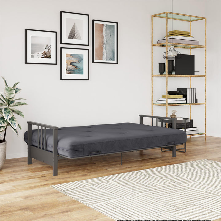 Harlow Metal Arm Full Size Futon - Gray - Full