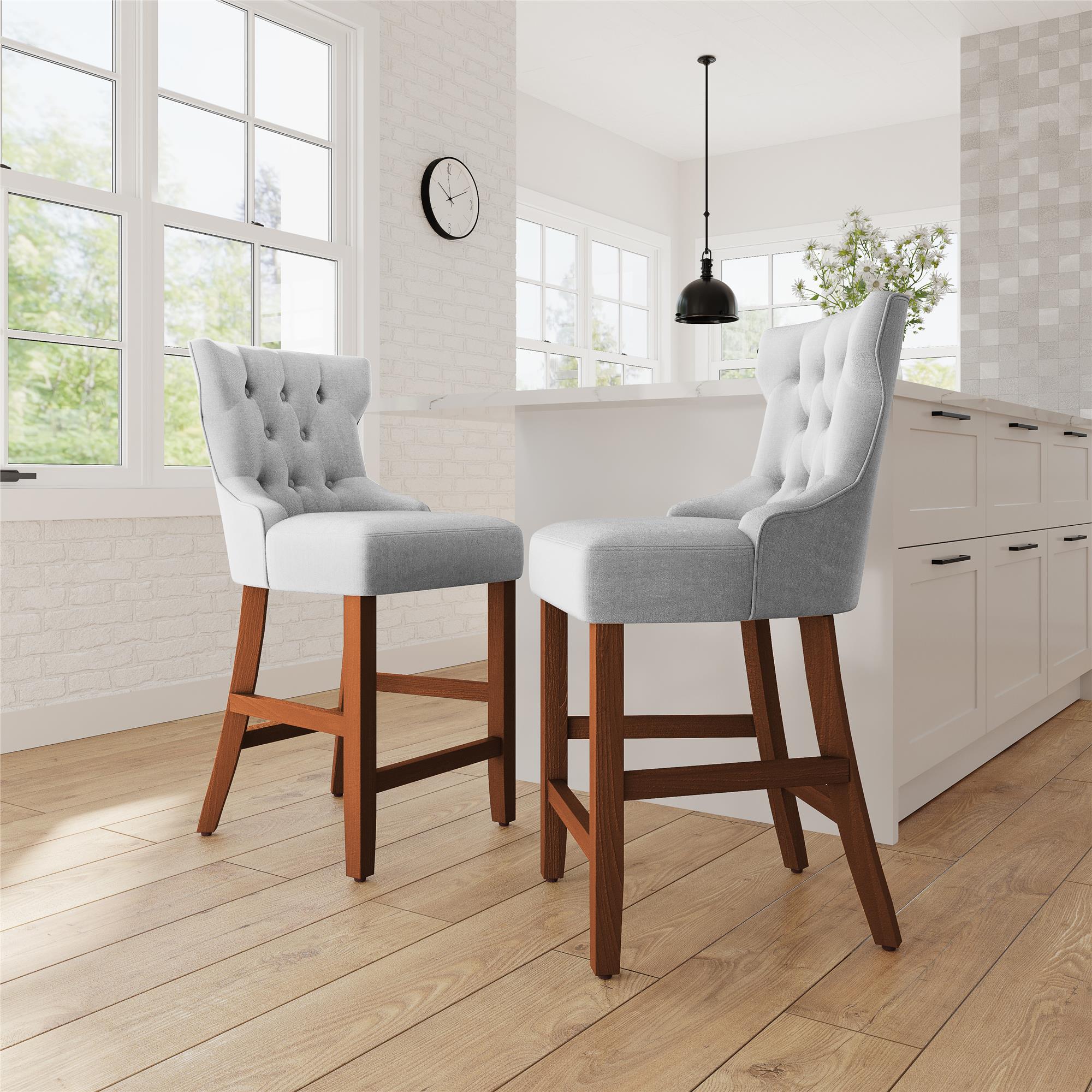 White and wood online counter stools