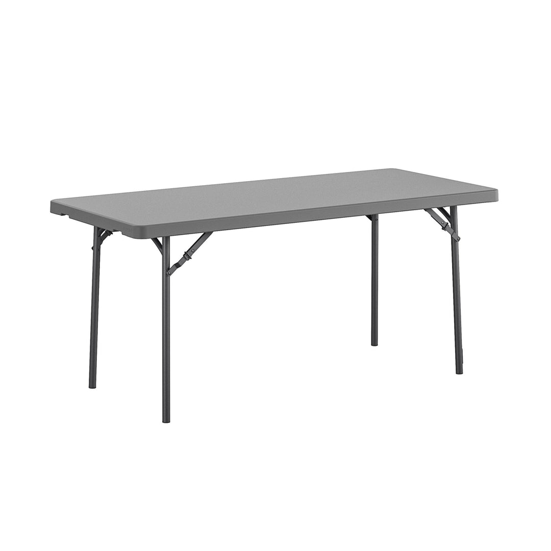 5 foot Commercial Blow Mold Folding Table - Gray - 1-Pack