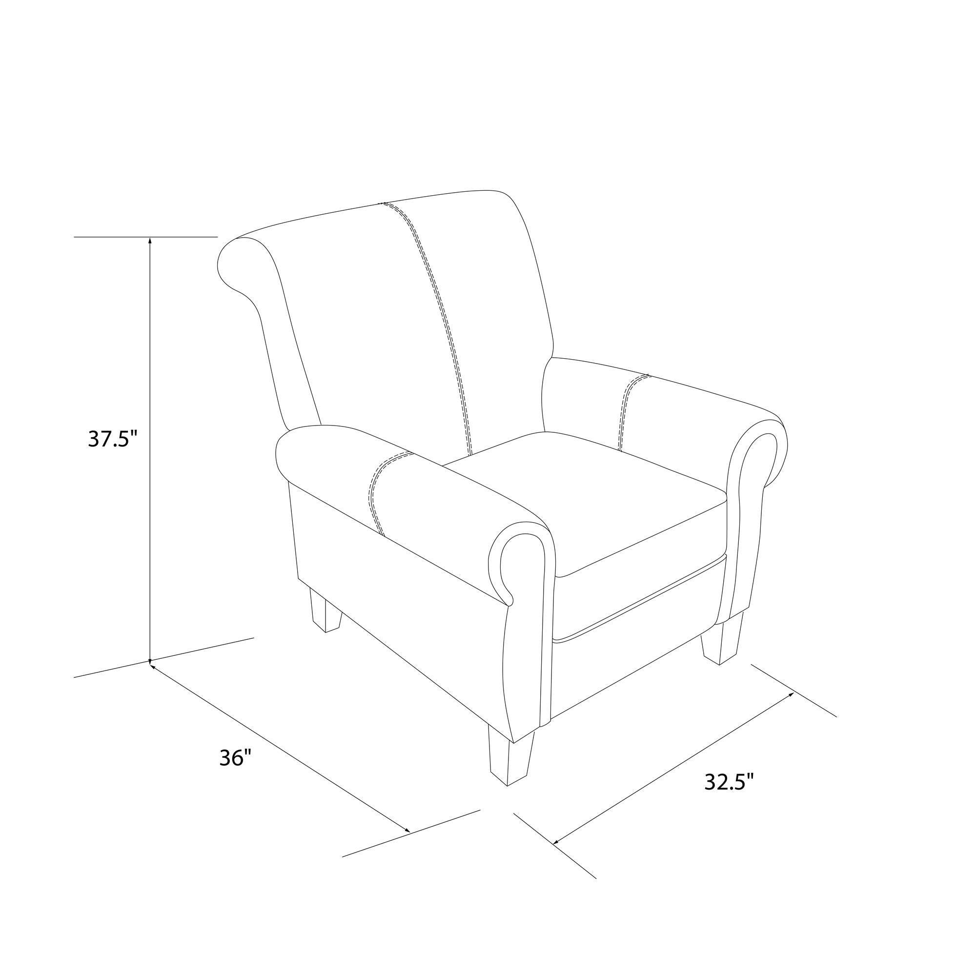 Dorel living rolled discount top club chair