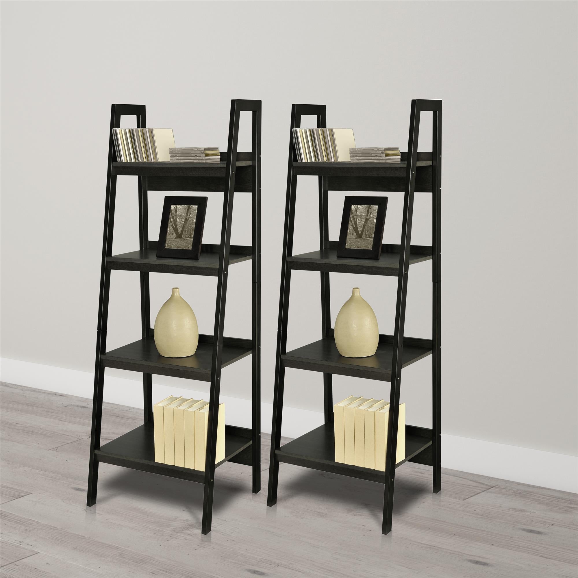 Ameriwood home lawrence 4 deals shelf ladder bookcase bundle