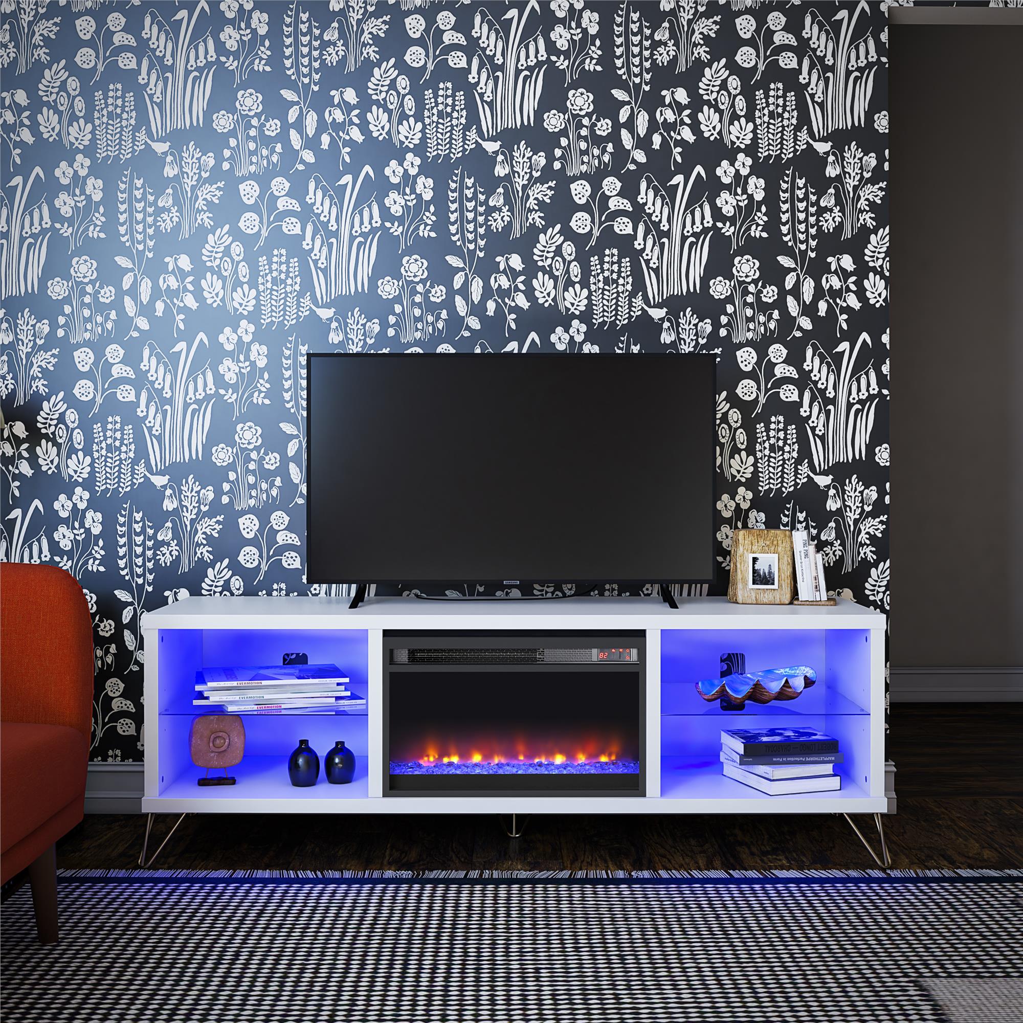 Fireplace tv stand on sale color changing