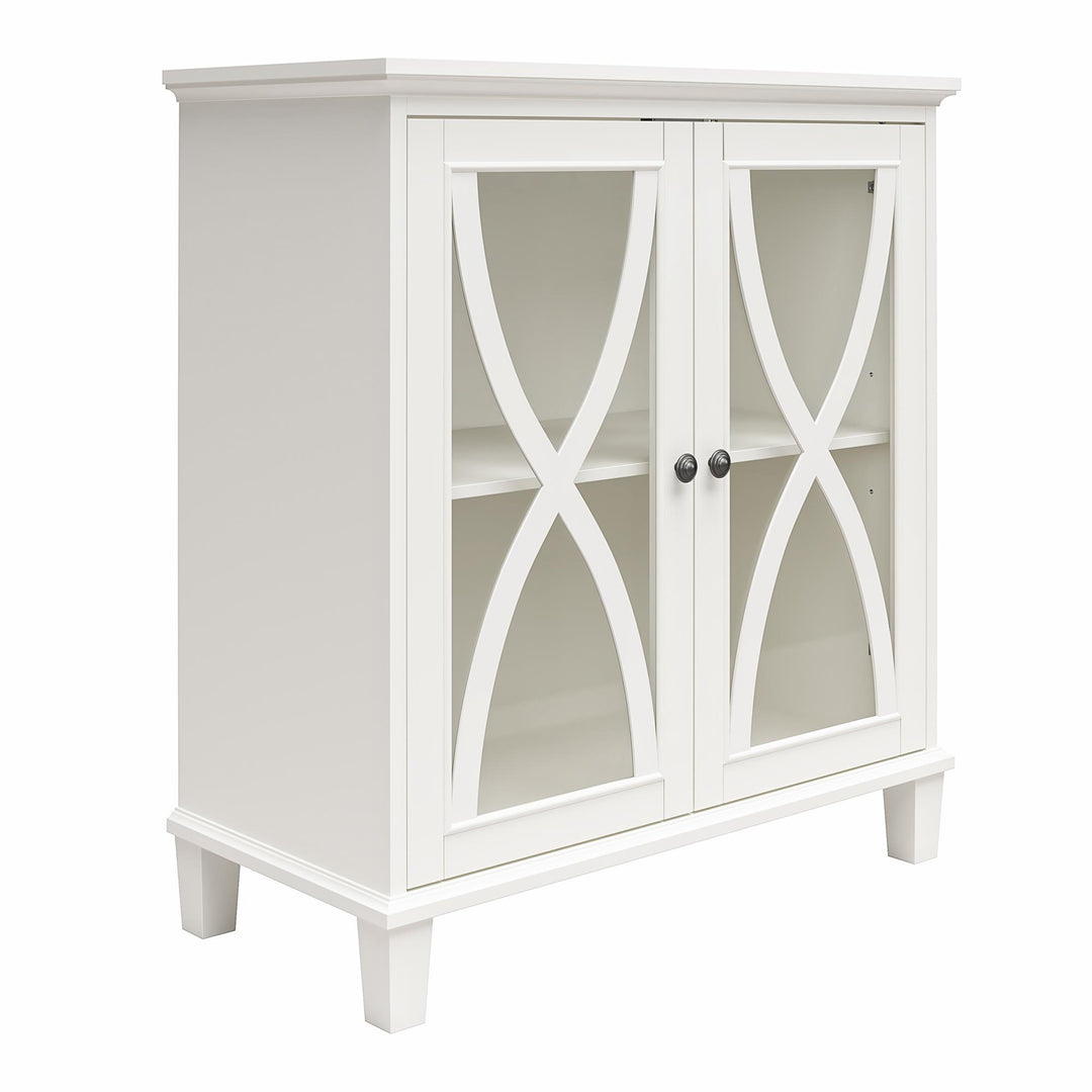 Celeste Accent Cabinet with Glass Doors - White