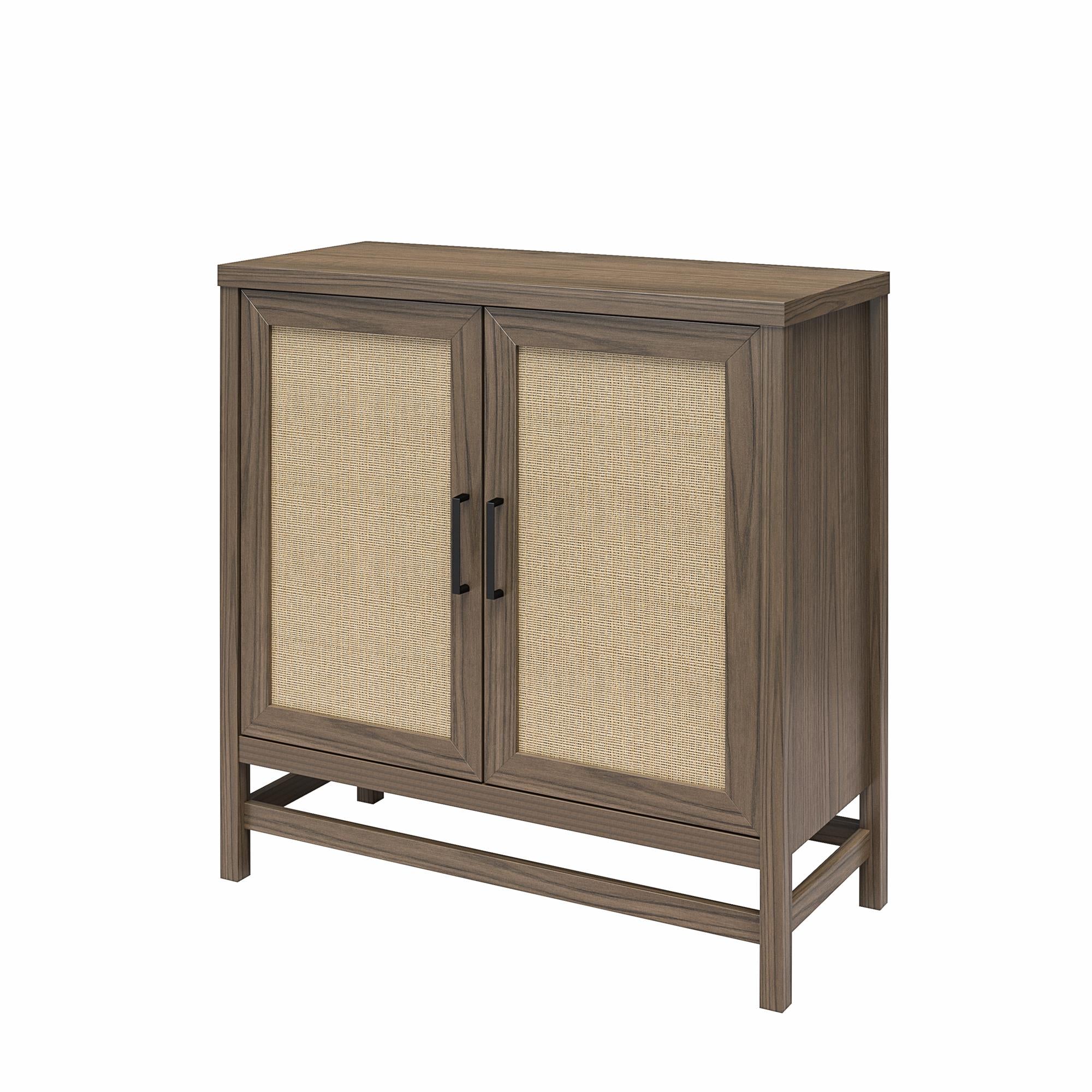 Lennon 2-Door Rattan Storage Cabinet: Spacious Shelves – RealRooms