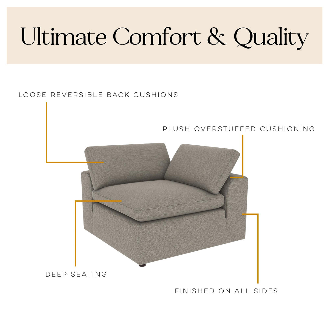 York Modular Pillow Top Corner Chair with Back Pillow and Side Pillow in  2023