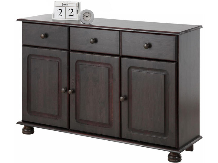 Chester Sideboard with 3 Drawers and 2 Cabinets - Rich Brown