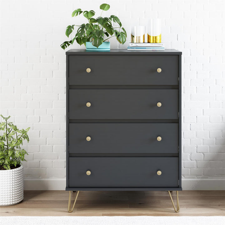 Owen 4 Drawer Dresser - Black