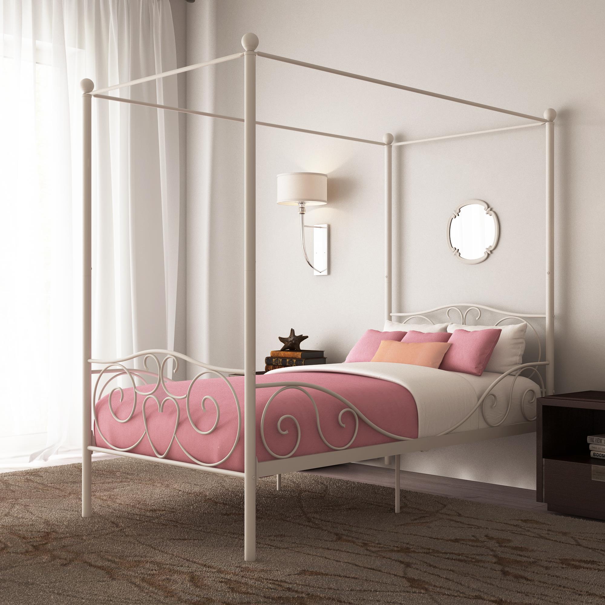 Dhp modern metal canopy shops bed pink