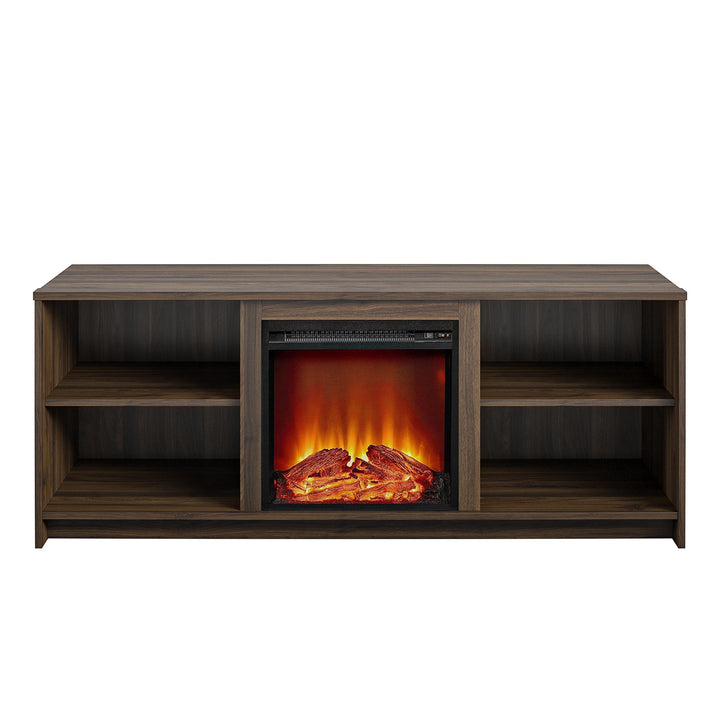 Cabrillo Fireplace TV Stand for TVs up to 65" and up to 120 lbs - Florence Walnut