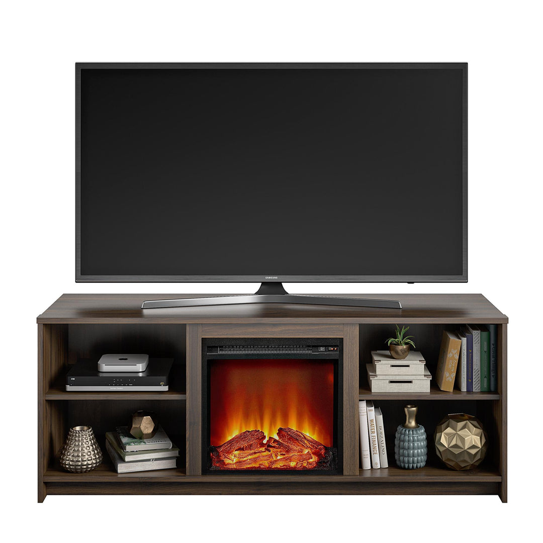 Cabrillo Fireplace TV Stand for TVs up to 65" and up to 120 lbs - Florence Walnut