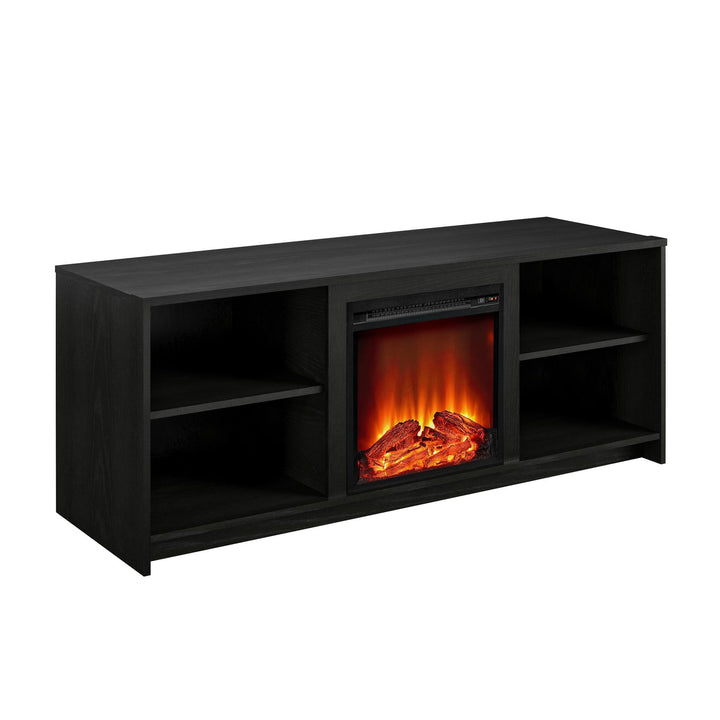 Cabrillo Fireplace TV Stand for TVs up to 65" and up to 120 lbs - Black Oak