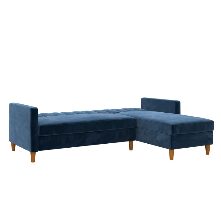 Celine Reversible Sectional Futon with Storage Chaise - Navy